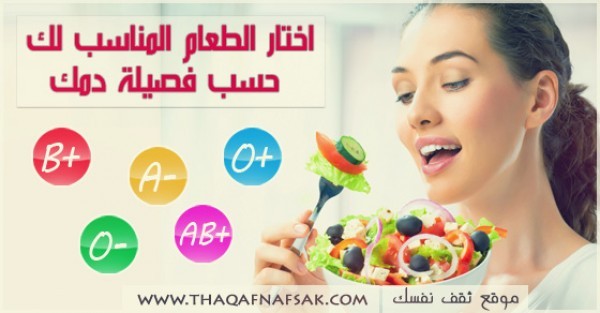 نظام غذائي لانقاص الوزن حسب فصيلة الدم نظام غذائي لانقاص الوزن حسب فصيلة الدم