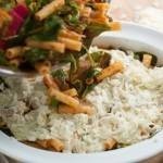 معكرونة بالسبانخ والخرشوف بالصور