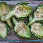 طريقة عمل البيض المخبوز في الخرشوف بالصور