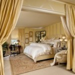 موديلات غرف نوم ذهبية اللون