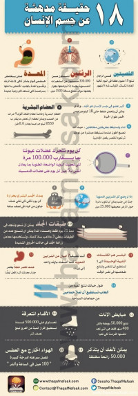 أنفوجرافيك : حقائق مبهرة عن جسم الإنسان